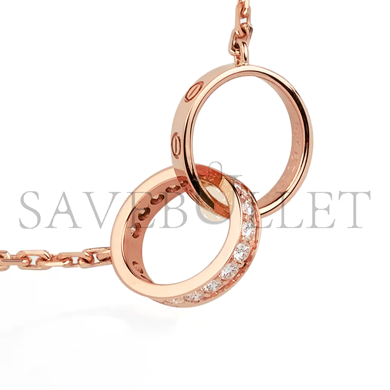 CARTIER LOVE NECKLACE, SEMI-PAVED B7013900